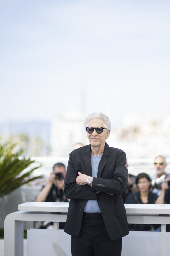 David Cronenberg - Photocall du film "Les Crimes du futur" lors du 75e Festival de Cannes. Le 24 mai 2022. © Cyril Moreau/Bestimage