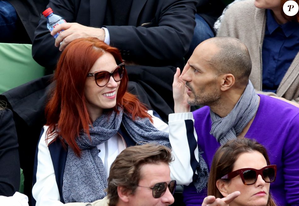 Audrey Fleurot et son compagnon Djibril Glissant dans les tribunes des