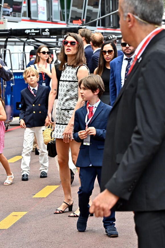 Charlotte Casiraghi et son fils Raphaël Elmaleh - La famille de Monaco assiste au Grand Prix de F1 de Monaco, le 29 mai 2022. © Bruno Bebert/Bestimage 