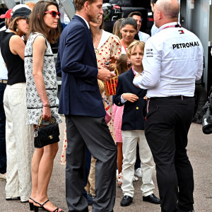 Juliette Maillot, Charlotte Casiraghi, Andrea Casiraghi et Sacha Casiraghi - La famille de Monaco assiste au Grand Prix de F1 de Monaco, le 29 mai 2022. © Bruno Bebert/Bestimage 