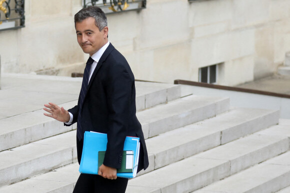 Gérald Darmanin, ministre de l'Intérieur, arrive pour le premier conseil des ministres du gouvernement de la Première ministre, au palais de l'Elysée à Paris, France, le 23 mai 2022