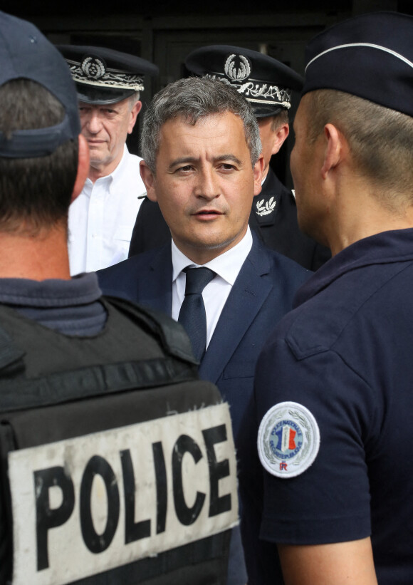 Le ministre de l'intérieur Gérald Darmanin au commissariat et le palais de justice de Bordeaux dans le cadre d'une visite ministerielle couplée interieur-justice, le 22 mai 2022 à Bordeaux
