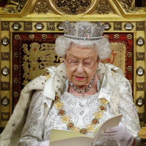 La reine Elizabeth II d'Angleterre - La famille royale d'Angleterre lors de l'ouverture du Parlement au palais de Westminster à Londres. Le 14 octobre 2019