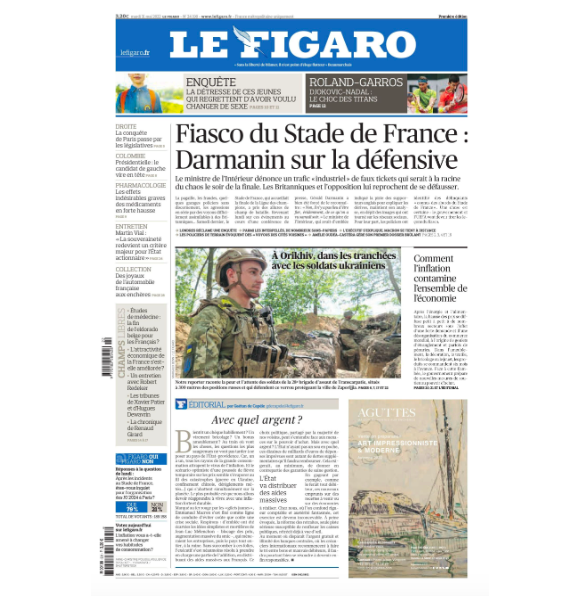 Couverture du "Figaro" du mardi 31 mai 2022