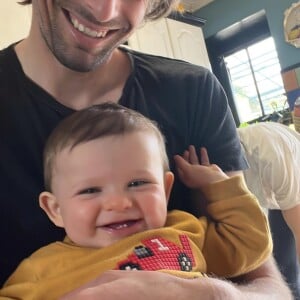 Camille Lacourt et son fils Marius