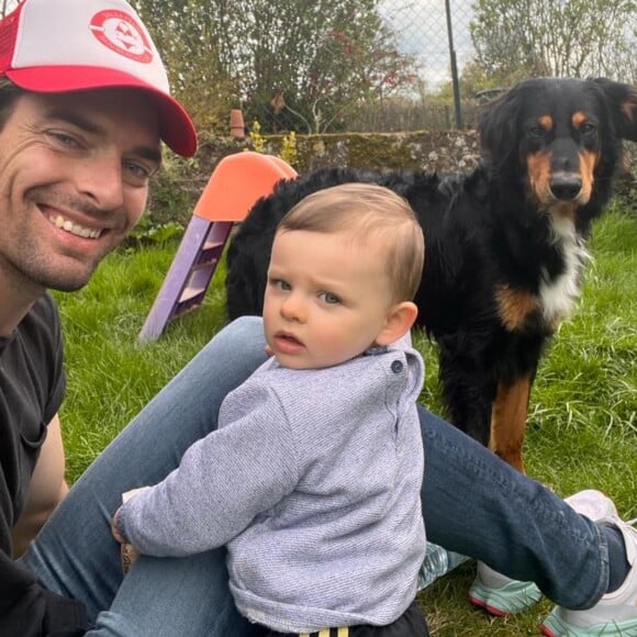 Camille Lacourt et son fils Marius