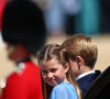 La princesse Charlotte de Cambridge - Les membres de la famille royale lors de la parade militaire "Trooping the Colour" dans le cadre de la célébration du jubilé de platine (70 ans de règne) de la reine Elizabeth II à Londres, le 2 juin 2022. 