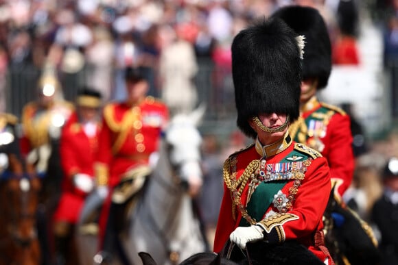 Le prince Charles, prince de Galles - Les membres de la famille royale lors de la parade militaire "Trooping the Colour" dans le cadre de la célébration du jubilé de platine (70 ans de règne) de la reine Elizabeth II à Londres, le 2 juin 2022. 