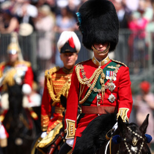 Le prince William, duc de Cambridge - Les membres de la famille royale lors de la parade militaire "Trooping the Colour" dans le cadre de la célébration du jubilé de platine (70 ans de règne) de la reine Elizabeth II à Londres, le 2 juin 2022.  The Duke of Cambridge, in his role as Colonel of the Irish Guards during the Trooping the Colour ceremony at Horse Guards Parade, central London, as the Queen celebrates her official birthday, on day one of the Platinum Jubilee celebrations. Picture date: Thursday June 2, 2022. 