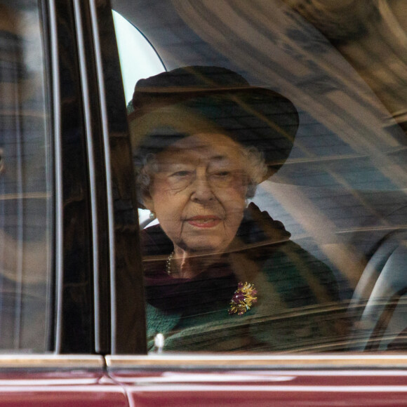 La reine Elisabeth II d'Angleterre, Le prince Andrew, duc d'York - Service d'action de grâce en hommage au prince Philip, duc d'Edimbourg, à l'abbaye de Westminster à Londres le 29 mars 2022. © Tayfun Salci/ZUMA Press Wire / Bestimage 