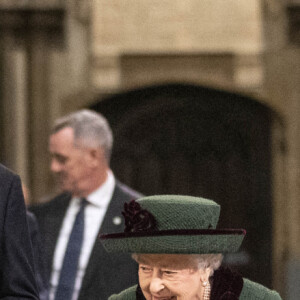 La princesse Anne, son mari Timothy Laurence, La reine Elisabeth II d'Angleterre et Le prince Andrew, duc d'York - Service d'action de grâce en hommage au prince Philip, duc d'Edimbourg, à l'abbaye de Westminster à Londres, le 29 mars 2022. Le prince Philip, duc d'Edimbourg, est décédé Le 9 avril 2021. Première sortie publique de la souveraine après des ennuis de santé. 
