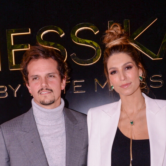 Juan Arbelaez et sa femme Laury Thilleman lors de la soirée de présentation de la collection Messika by Kate Moss à l'hôtel Ritz à Paris le 3 octobre 2021. © Rachid Bellak / Bestimage