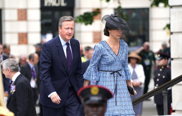 L'ancien Premier ministre David Cameron et sa femme Samantha - Les membres de la famille royale et les invités lors de la messe célébrée à la cathédrale Saint-Paul de Londres, dans le cadre du jubilé de platine (70 ans de règne) de la reine Elisabeth II d'Angleterre. Londres, le 3 juin 2022. 