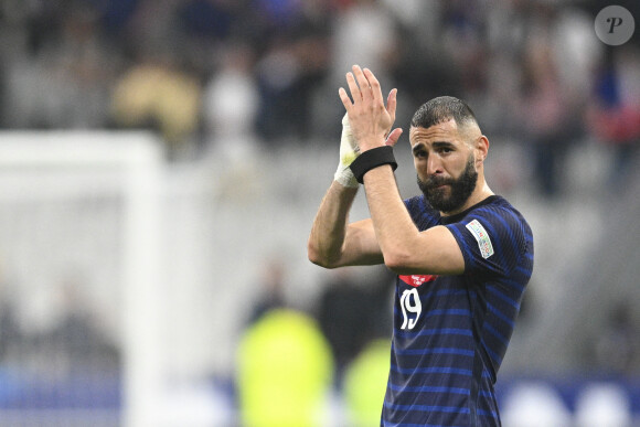 Déception de Karim Benzema (France) lors du match de Ligue des nations opposant la France au Danemark au stade de France, à Saint-Denis, Seine, Saint-Denis, France. Le Danemark a gagné 2-1. © Jean-Baptiste Autissier/Panoramic/Bestimage 