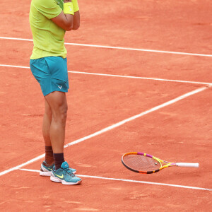 Joie de Rafael "Rafa" Nadal (Espagne) en fin du match lors de la finale simple messieurs (jour 15) aux Internationaux de France de tennis de Roland Garros à Paris, France, le 5 juin 2022. Nadal gagne son 14ème Roland-Garros, 6-3, 6-3, 6-0, (22 titres du grand chelem). © Dominique Jacovides/Bestimage