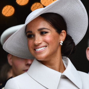 Meghan Markle, duchesse de Sussex - Les membres de la famille royale et les invités lors de la messe célébrée à la cathédrale Saint-Paul de Londres, dans le cadre du jubilé de platine (70 ans de règne) de la reine Elisabeth II d'Angleterre. Londres, le 3 juin 2022.