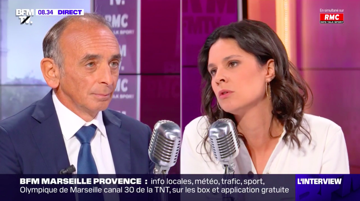 Vidéo Extrait de l'interview d'Eric Zemmour au micro d'Apolline de