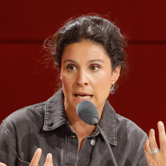 Semi-exclusif - Apolline de Malherbe - Conférence de presse de rentrée de RMC / RMC Sport saison 2021/2022 à l'Altice Campus à Paris, France, le 30 août 2021