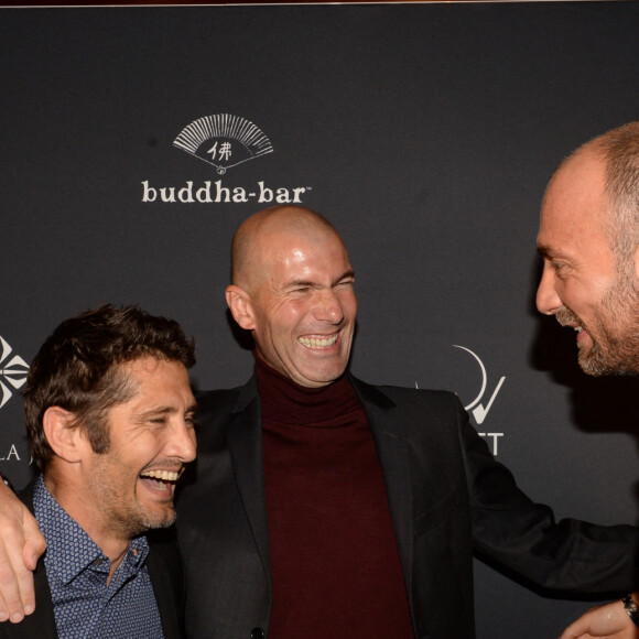 Bixente Lizarazu, Zinedine Zidane, Christophe Dugarry - A l'occasion des 20 ans de la victoire de l'équipe de France, les bleus 98 se sont rendus à un dîner organisé au Buddha Bar avec tous les joueurs et leur famille le 11 juin 2018. © Rachid Bellak/Bestimage 