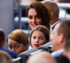 le prince William, duc de Cambridge, son fils le prince George, la princesse Charlotte et Catherine Kate Middleton, duchesse de Cambridge - Concert du jubilé de platine de la reine devant le palais de Buckingham à Londres le 4 juin 2022. 