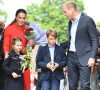 Le prince William, duc de Cambridge, et Catherine (Kate) Middleton, duchesse de Cambridge, accompagnés de leurs enfants, le prince George de Cambridge et la princesse Charlotte de Cambridge en visite au château de Cardiff, Royaume Uni, à l'occasion du jubilé de platine de la reine d'Angleterre. 