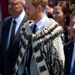 Le prince Harry visite Te Papaiouru Marae à Rotorua, Nouvelle-Zélande, le 31 octobre 2018. 