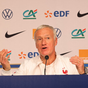 Didier Deschamps - L'équipe de France de football en conférence de presse et à l'entrainement avant le match amical contre l'Afrique du Sud à Villeneuve d'Ascq le 28 mars 2022. © Laurent Sanson/Panoramic/Bestimage