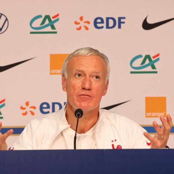 Didier Deschamps - L'équipe de France de football en conférence de presse et à l'entrainement avant le match amical contre l'Afrique du Sud à Villeneuve d'Ascq le 28 mars 2022. © Laurent Sanson/Panoramic/Bestimage