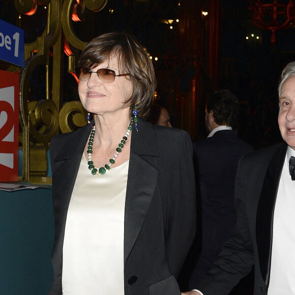 Michel Sardou et sa femme Anne-Marie Périer - La 26e nuit des Molières aux Folies Bergère à Paris, le 2 juin 2014. 