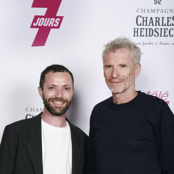 Exclusif - Jérémy Parayre (Directeur de la Rédaction du magazine), et Denis Brogniart - Soirée "Télé 7 Jours Summer Party" au restaurant "Monsieur Bleu" à Paris le 14 juin 2022. © Christophe Aubert via Bestimage