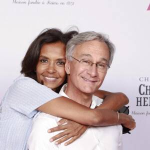 Exclusif - Karine Le Marchand et Laurent Petitguillaume - Soirée "Télé 7 Jours Summer Party" au restaurant "Monsieur Bleu" à Paris le 14 juin 2022. © Christophe Aubert via Bestimage