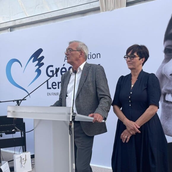 Pierre et Laurence Lemarchal inaugurent la maison Grégory Lemarchal, le 16 juin 2022, à Rueil-Malmaison (92), en présence de Karine Ferri mais aussi de Brigitte Macron, Nikos Aliagas, Faustine Bollaert et Julie Zenatti