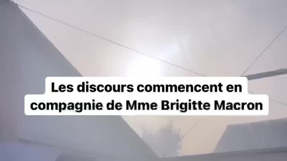 Brigitte Macron fait un discours lors de l'inauguration de la maison Grégory Lemarchal, le 16 juin 2022, à Rueil-Malmaison