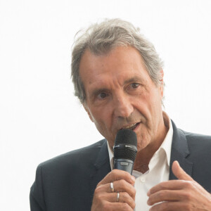 Jean-Jacques Bourdin - Conférence de presse de la rentrée de la station de radio RMC à la maison de l'Alsace sur les Champs-Elysées à Paris le 31 aout 2017. 