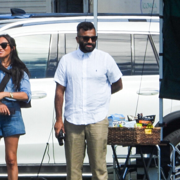 Meghan Markle, duchesse de Sussex soutient son mari le prince Harry, duc de Sussex et son équipe Los Padres lors d'une rencontre de polo à Santa Barbara le 17 juin 2022. 