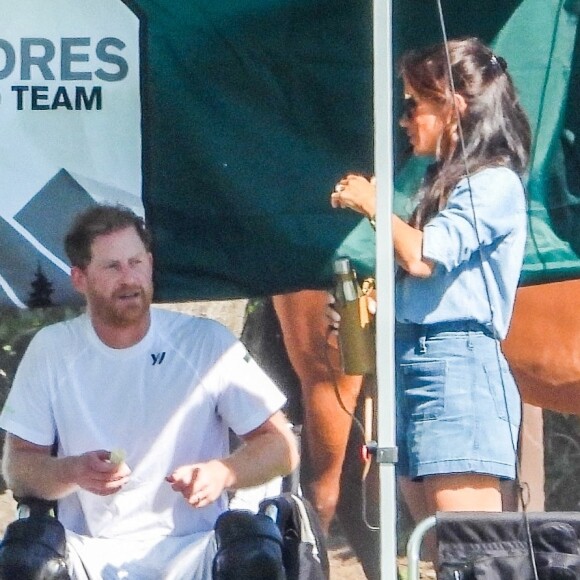 Meghan Markle, duchesse de Sussex soutient son mari le prince Harry, duc de Sussex et son équipe Los Padres lors d'une rencontre de polo à Santa Barbara