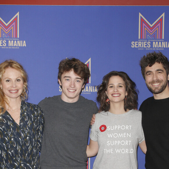 Carole Richert, Thomas Chomel, Lucie Lucas, Agustin Galiana de la série "Clem" - 10e édition du Festival Series Mania à Lille, le 24 mars 2019. © Christophe Aubert via Bestimage