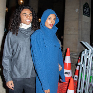 Tina Kunakey et son frère Zakari - Arrivées au défilé de mode prêt-à-porter printemps-été 2021 "Isabel Marant" à Paris. Le 1er octobre 2020 © Jeremy Melloul / Bestimage 