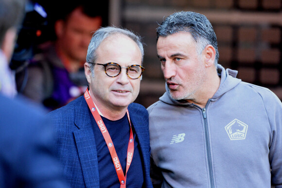 Luis Campos (conseille du president lille) et Christophe Galtier (entraineur lille) - Lyon vs Lille - League 1 Conforama - 05/05/2019. © Frederic Chambert/Panoramic/Bestimage