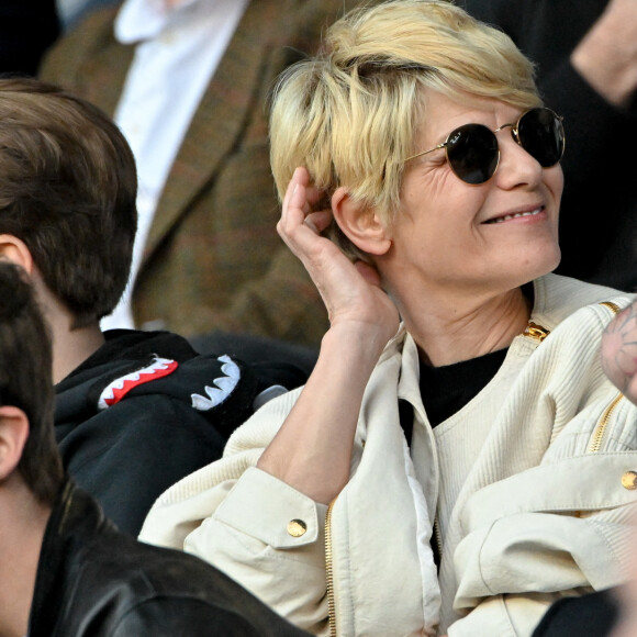 Marina Foïs - People au match de football de ligue 1 Uber Eats entre le Paris St Germain et Troyes (2-2) à Paris le 8 mai 2022.