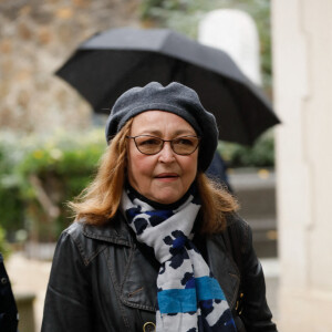 Catherine Frot à la sortie de l'hommage à Marcel Bluwal au cimetière de Montmartre à Paris le 29 octobre 2021. 