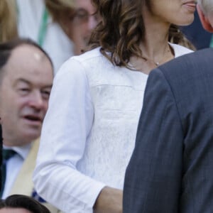 Catherine (Kate) Middleton, duchesse de Cambridge, dans les tribunes lors de la finale dame du tournoi de Wimbledon au All England Lawn Tennis and Croquet Club à Londres, Royaume Uni, le 9 juillet 2022. 