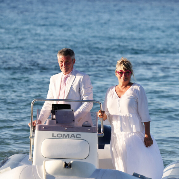 Exclusif - Soirée du mariage de Christine Bravo et Stéphane Bachot sur la plage du restaurant Marinella à l'Ile Rousse en Corse le 11 Juin 2022 © Dominique Jacovides / Bestimage