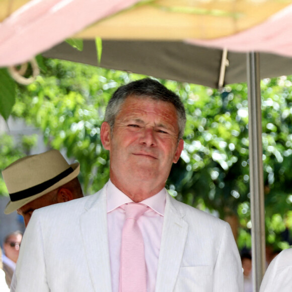 Exclusif - Mariage civil de Christine Bravo et Stéphane Bachot devant la mairie de Occhiatana en Corse le 11 Juin 2022 © Dominique Jacovides / Bestimage