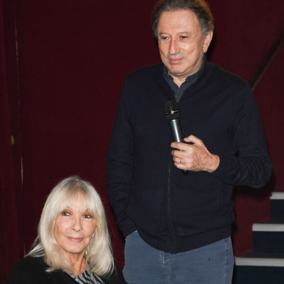 Michel Drucker et sa femme Dany Saval - Projections de deux séances exceptionnelles du film "Signé Furax" en hommage à Marc Simenon au cinéma Mac Mahon à Paris le 27 octobre 2019. © Coadic Guirec/Bestimage 