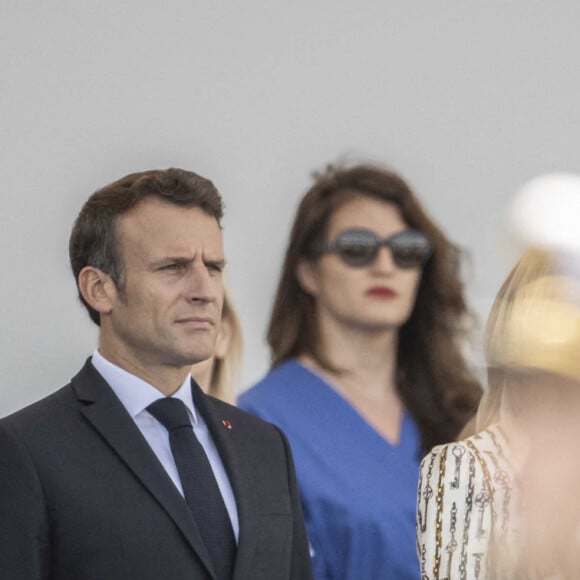 Le président Emmanuel Macron lors du défilé militaire du 14 Juillet à Paris. © Eliot Blondet / Pool / Bestimage