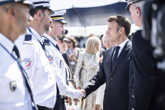 Le président Emmanuel Macron lors du défilé militaire du 14 Juillet à Paris. © Eliot Blondet / Pool / Bestimage
