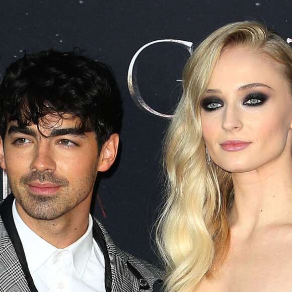 Joe Jonas et sa femme Sophie Turner à la première de "Game of Thrones - Saison 8" au Radio City Music Hall à New York, le 3 avril 2019. 