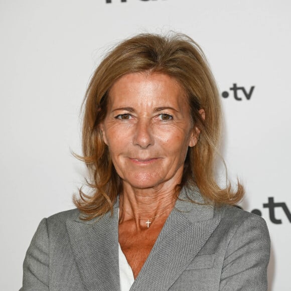 Claire Chazal au photocall pour la conférence de presse de rentrée de France TV à la Grande Halle de la Villette à Paris, France, le 6 juillet 2022. © Coadic Guirec/Bestimage