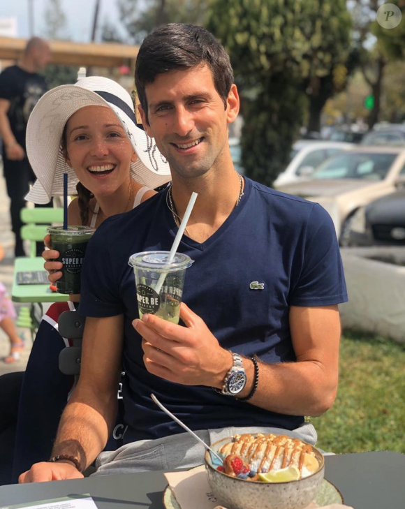 Novak Djokovic et son épouse Jelena Djokovic. Mai 2020.